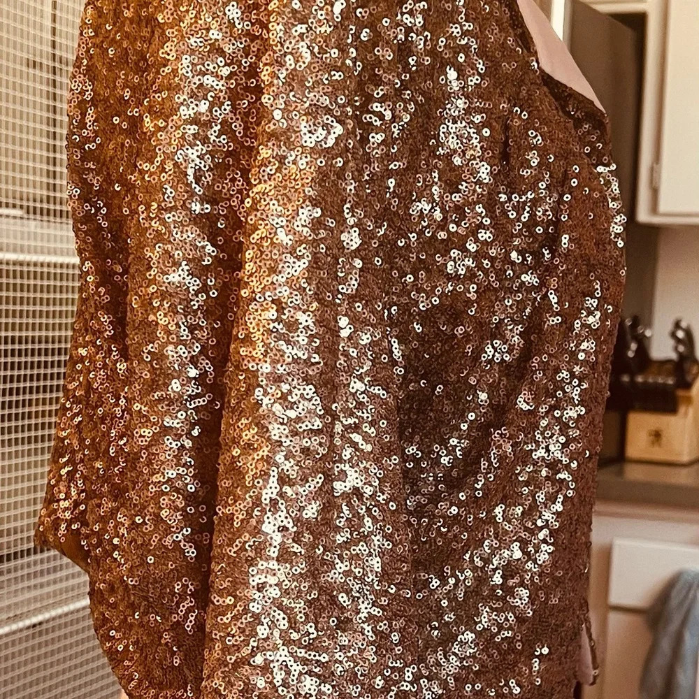 Sequin Line & Dot Rose Gold Jacket - Picture 6 of 17